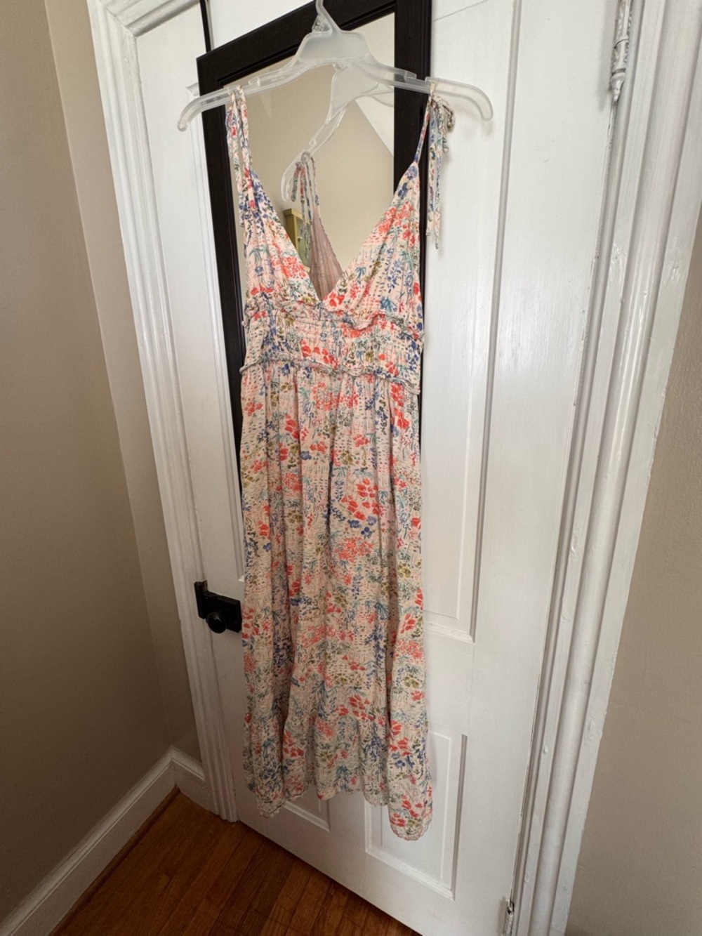 Dress Forum Peach Floral Tie-Shoulder Sundress